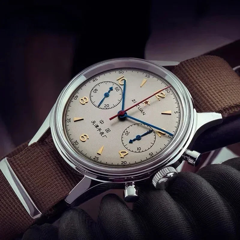 Men's watches 1963 pilot automatic watch 42mm waterproof retro quartz chronograph vintage dress watch