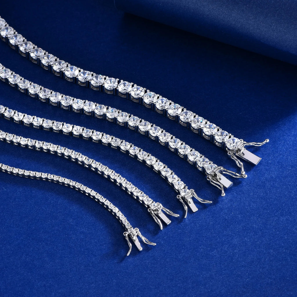 Factory Price Unisex Hip Hop Moissanite Tennis Chain for Women S925 Sterling Silver Gold Man Bracelet Hiphop Jewelry