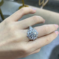 KNOBSPIN 8ct D Color All Moissanite Ring s925 Sliver Plated 18k White Gold Wedding Band Engagement Rings For Women Fine Jewelry