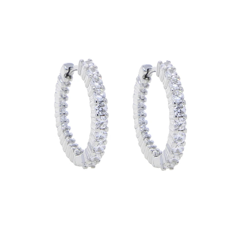 5 Color 20MM 40MM Two Sized Huggie Hoop Earring Yellow Red Whit Black Cubic Zirconia Classic High Quality Fashion Women Jewelry