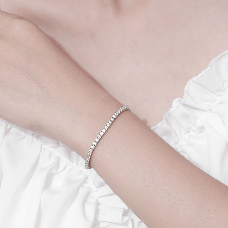 Factory Price Unisex Hip Hop Moissanite Tennis Chain for Women S925 Sterling Silver Gold Man Bracelet Hiphop Jewelry