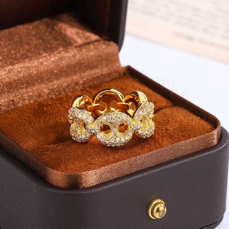 Elegant Interwoven Shiny White Zircon 925 Silver Plated Ring Ladies Couple Anniversary Party Birthday Jewelry Gift Generation