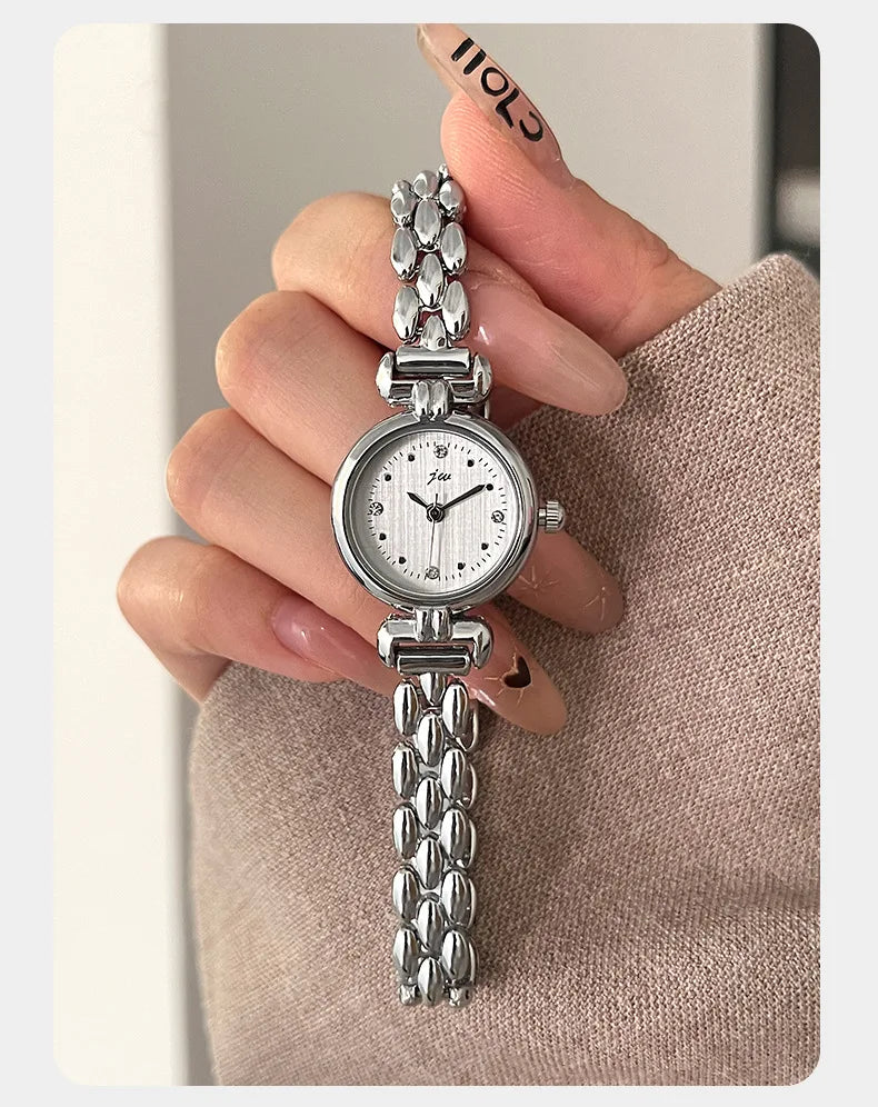 Women's Watch Simple Retro Bracelet Watches Small and Exquisite Versatile Steel Belt Ladies Fashion Quartz Clock Wristwatches