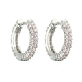 18K Gold Plated Brass Huggie Earrings with CZ Zircon Thin Ear Hoops Earring for Women Round Colorful Earring Piercing