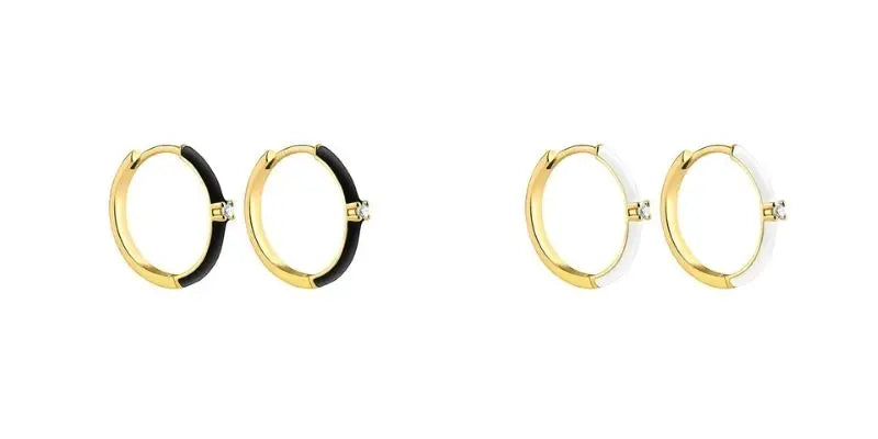 Multicolour Enamel Hoop Earrings for Women 925 Silver Needle Candy Color Huggie Earrings Trendy Party Girls Jewelry Gift