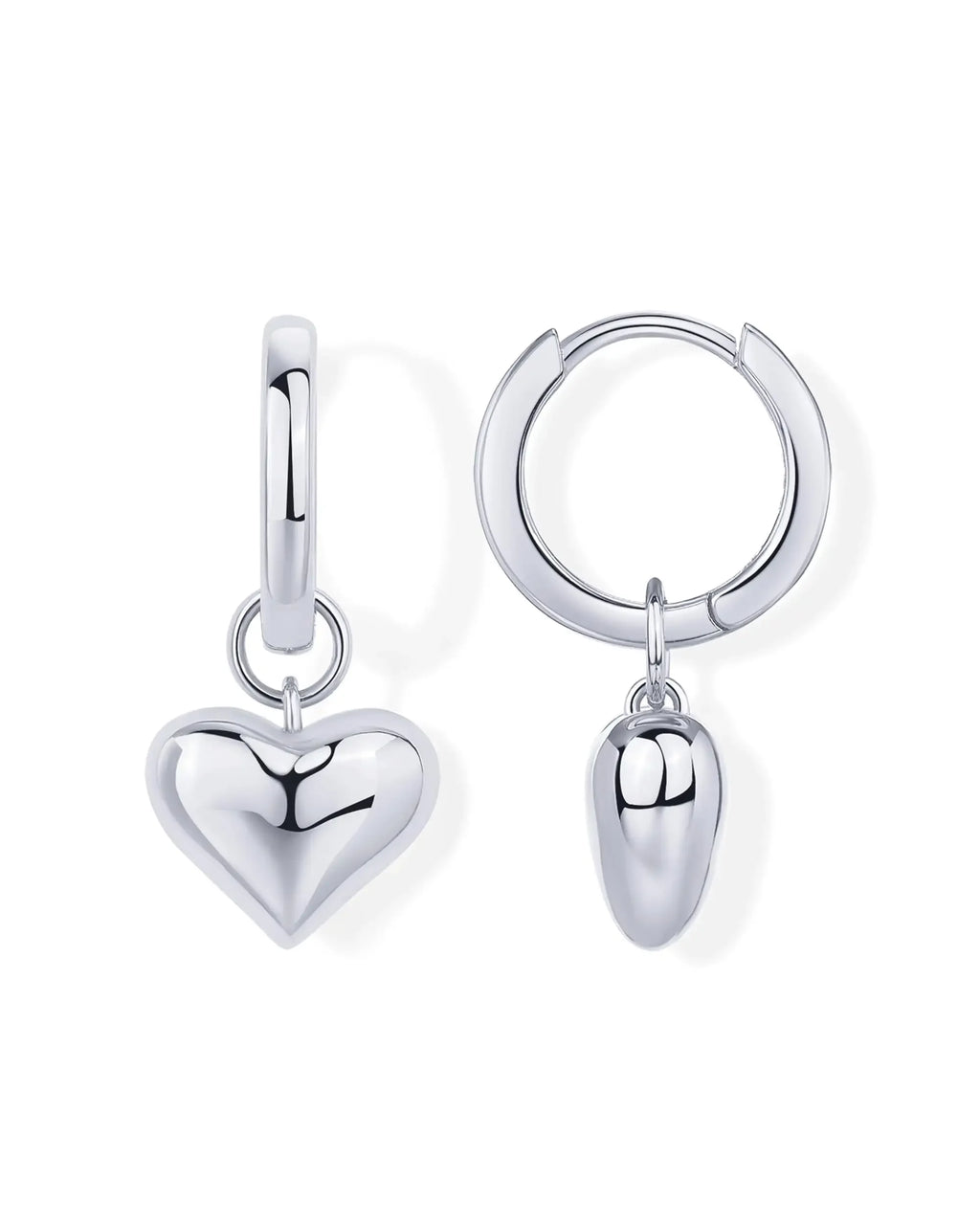 Women Heart Pendant Earrings Lady 14K Gold Plated Charm Huggie Hoops Earring With Sterling Silver Post Popular Jewelry
