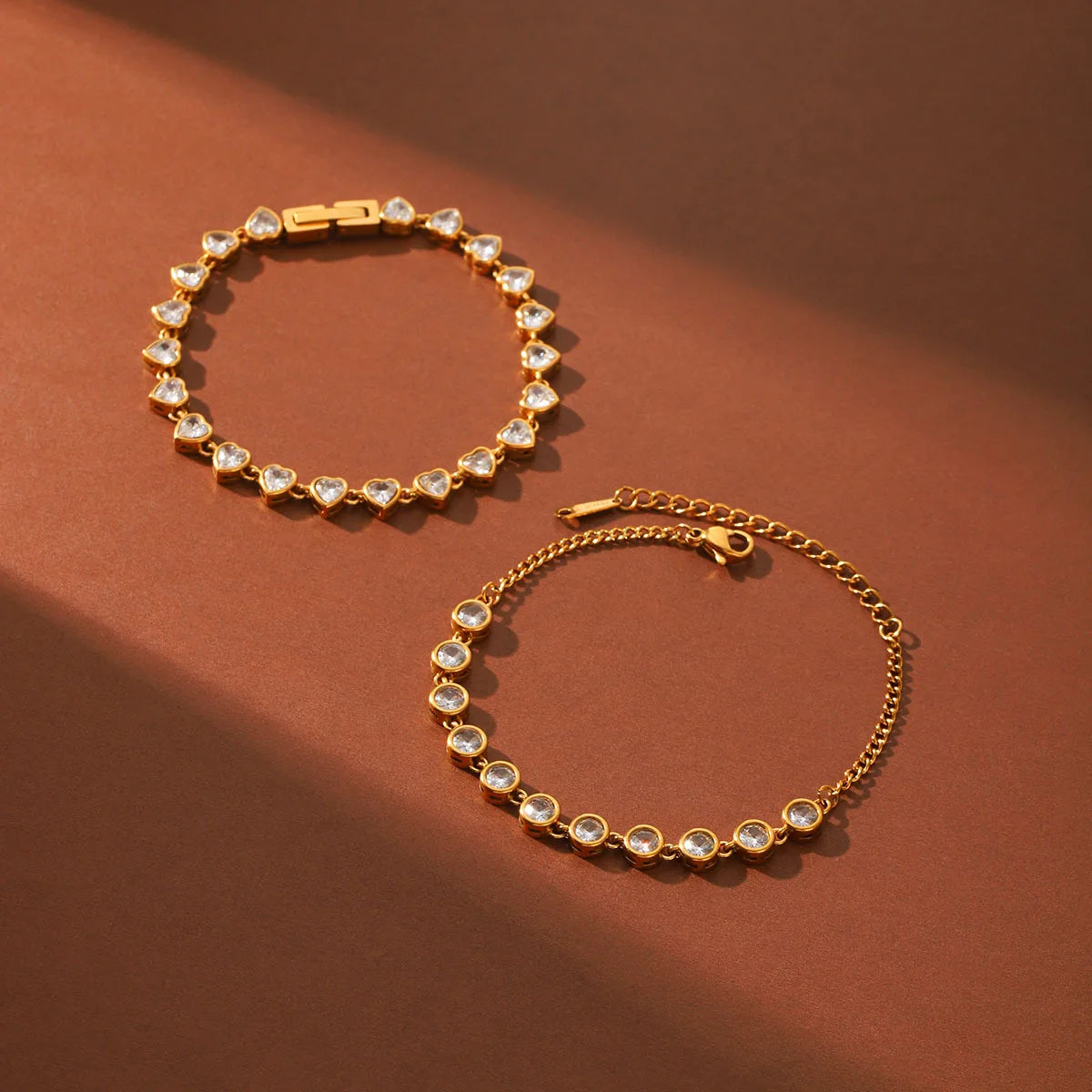 Ars Dainty Tennis Bracelet 18k Gold Plated Chain Bracelets Stainless Steel Bracelet Multi Zircon Bracelets Jewelry Gift for Her