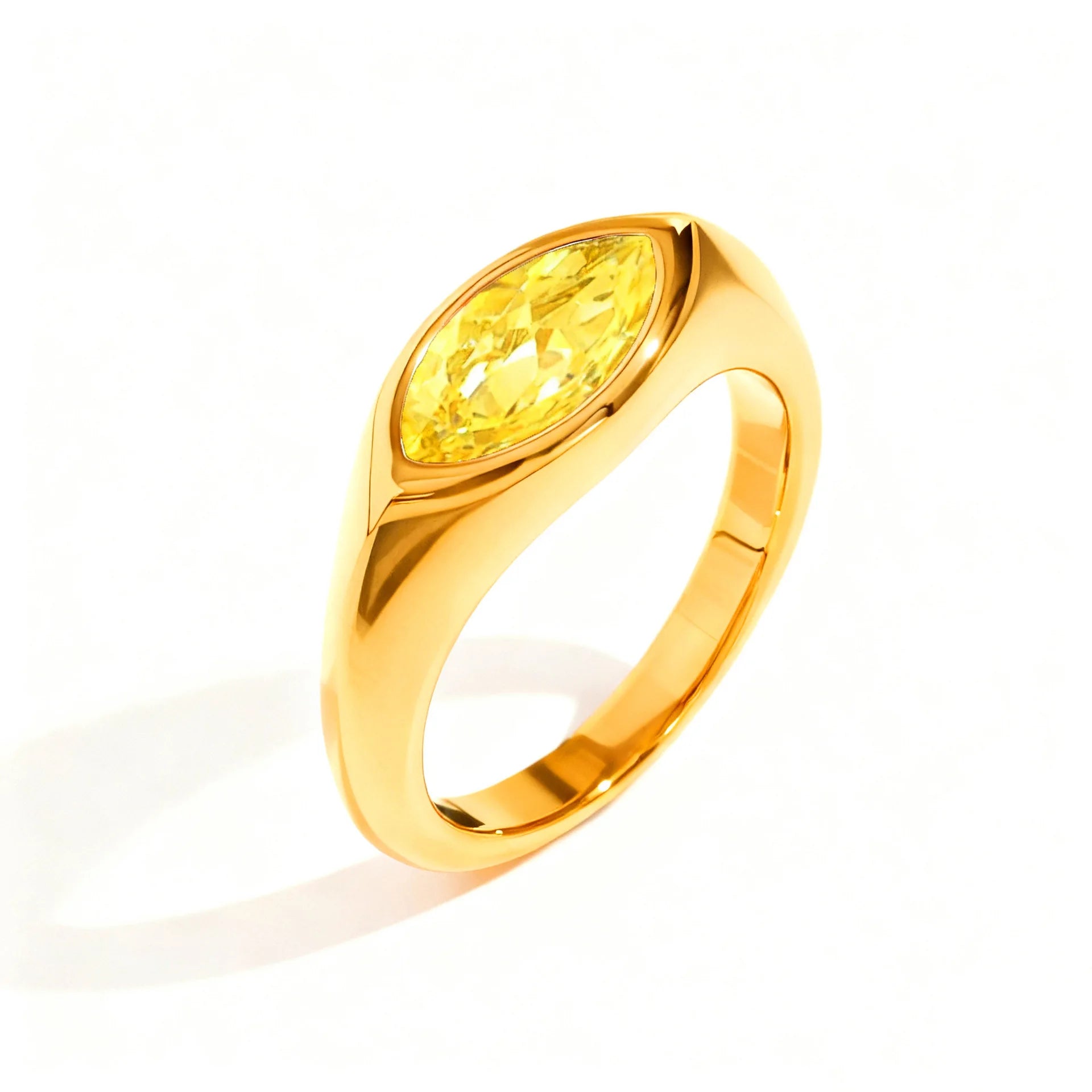 Women's Titanium Steel Marquise Cut Ring  4 Colors Korean Inspired Light Luxury Jewelry Hypoallergenic Stackable Dainty Ring