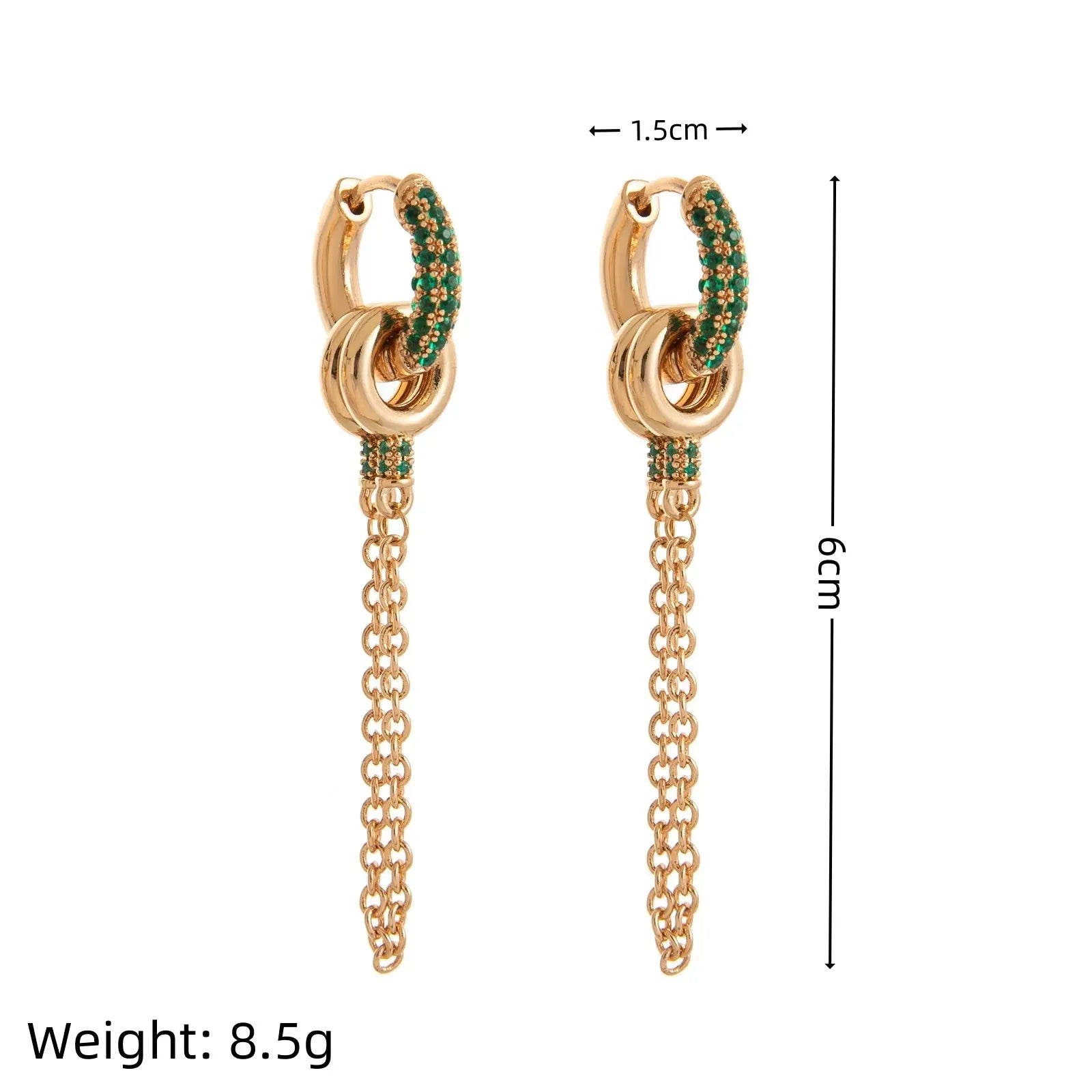 Stainless Steel Mix Color PVD Round Tube O-Shaped Hoop Earrings for Women Vintage Zircon Huggie Ear Ring Waterproof Jewelry Gift