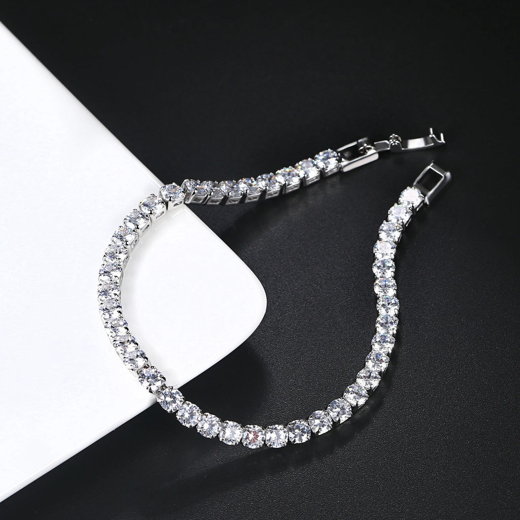 Hip Hop Iced Out 3/4/5mm Crystal Tennis Bracelet for Men Homme Trendy Punk Zirconia Men's Chain on The Hand Streetwear Jewelry
