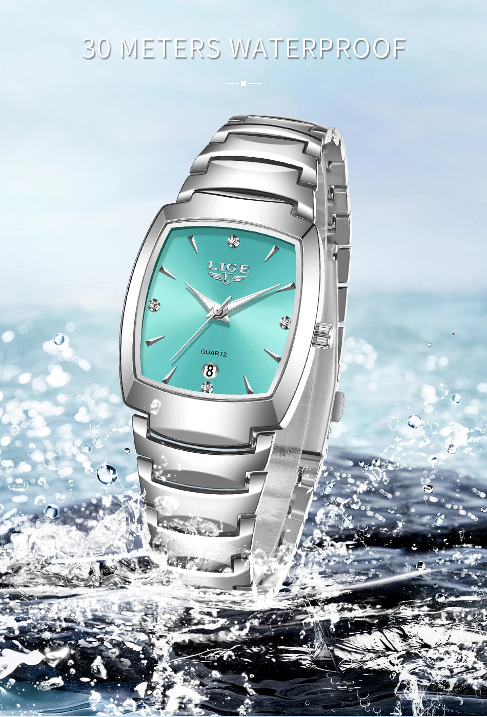 LIGE New Ladies Waterproof Watch Luxury Stainless Steel Women Watches Creative Fashion Original Elegant Quartz Wristwatch Gift