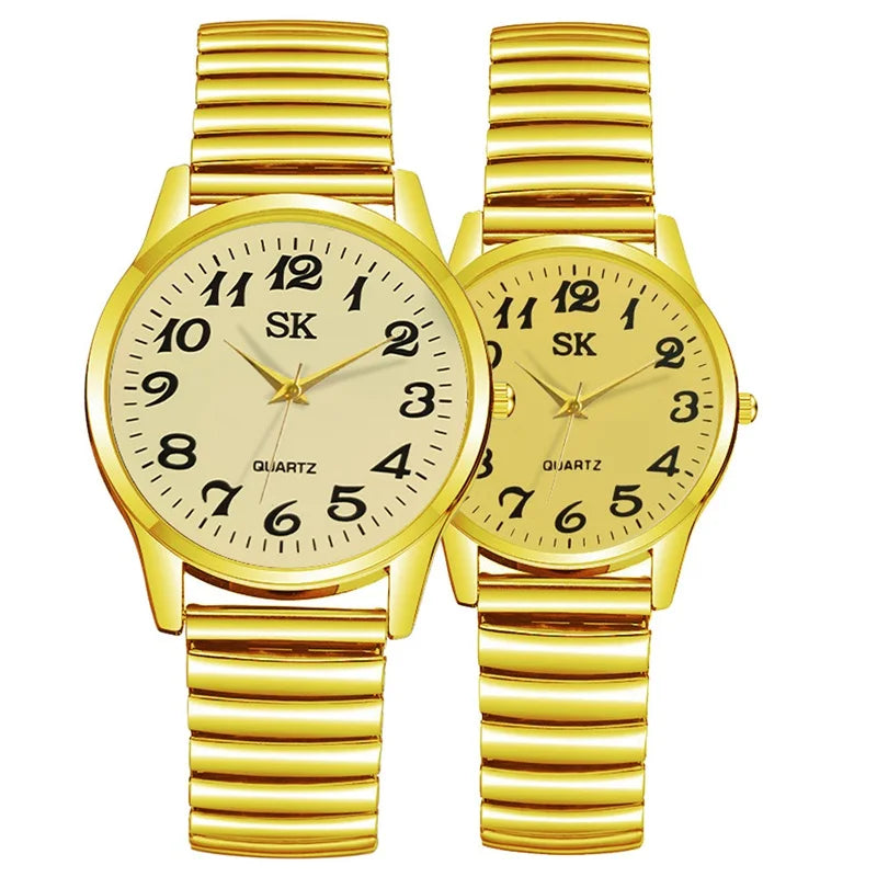 New Fashion Personality Style Women Watch Casual Quartz Watch Elastic Elastic Band Classic Digital Scale Wristwatches Men Watch