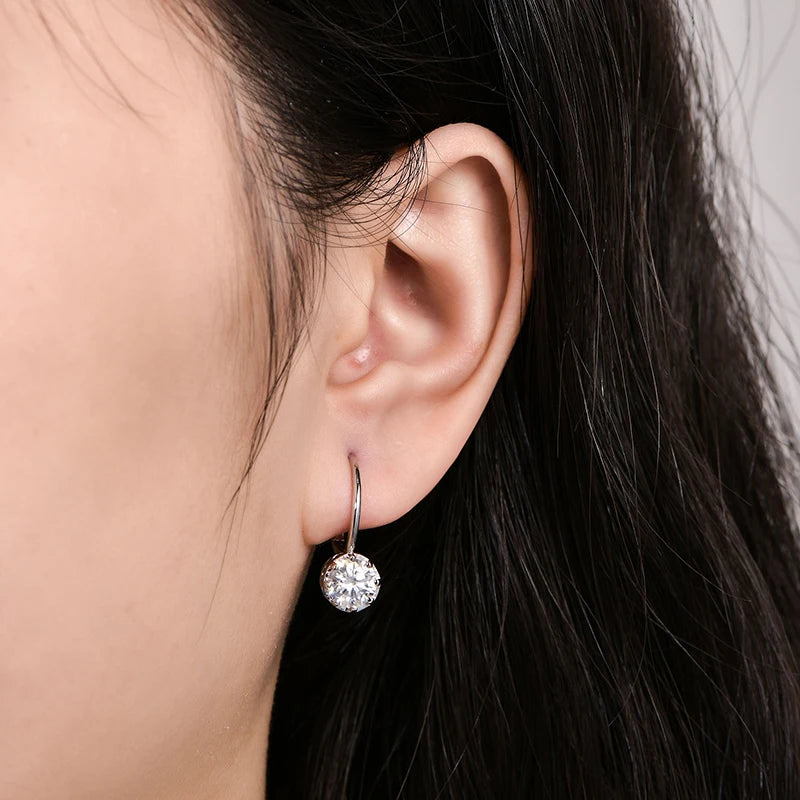 RAPRGOLD 1.0CT Round Moissanite Classic Clip Hoop Earrings for Women 14K Gold Filled Delicate Huggie Jewelry Anniversary Gifts
