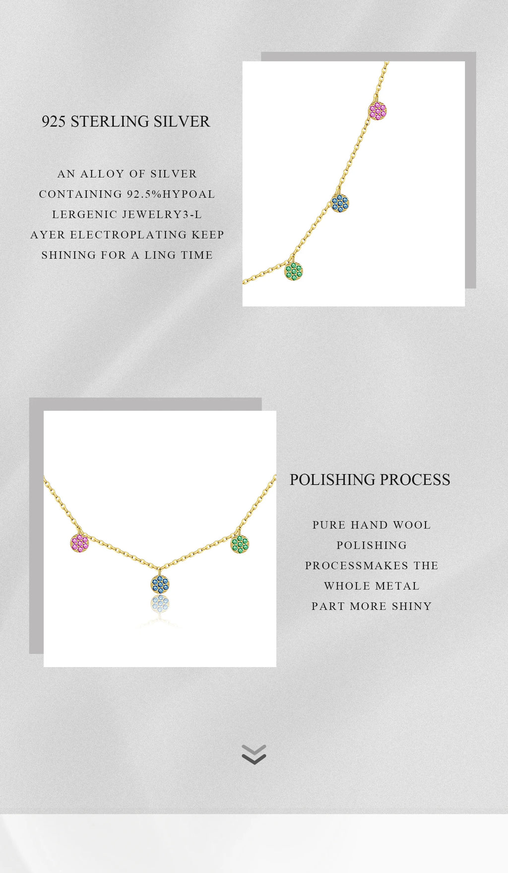 ANDYWEN 925 Sterling Silver Gold Colorful Zircon Crystal Round Flower Charms Pendant Choker Necklace Long Chain Women Fine Jewer