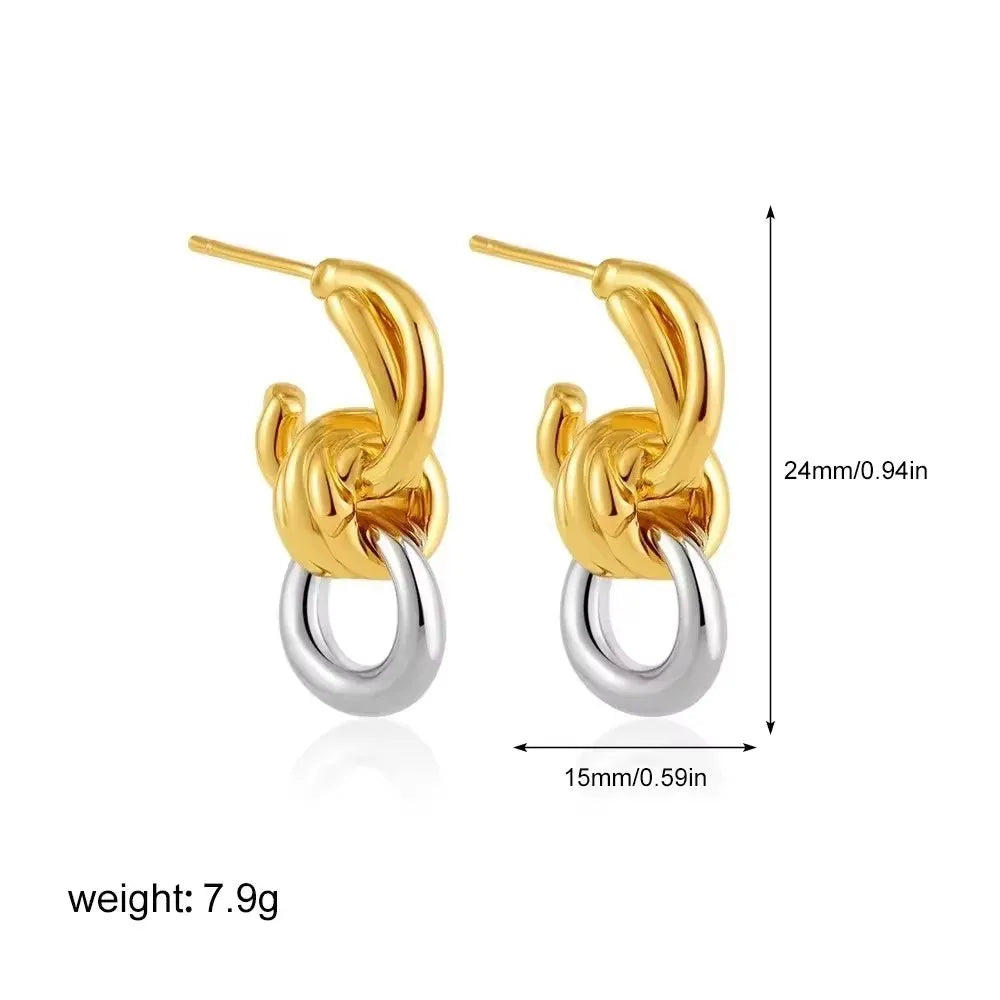 Stainless Steel Mix Color PVD Round Tube O-Shaped Hoop Earrings for Women Vintage Zircon Huggie Ear Ring Waterproof Jewelry Gift