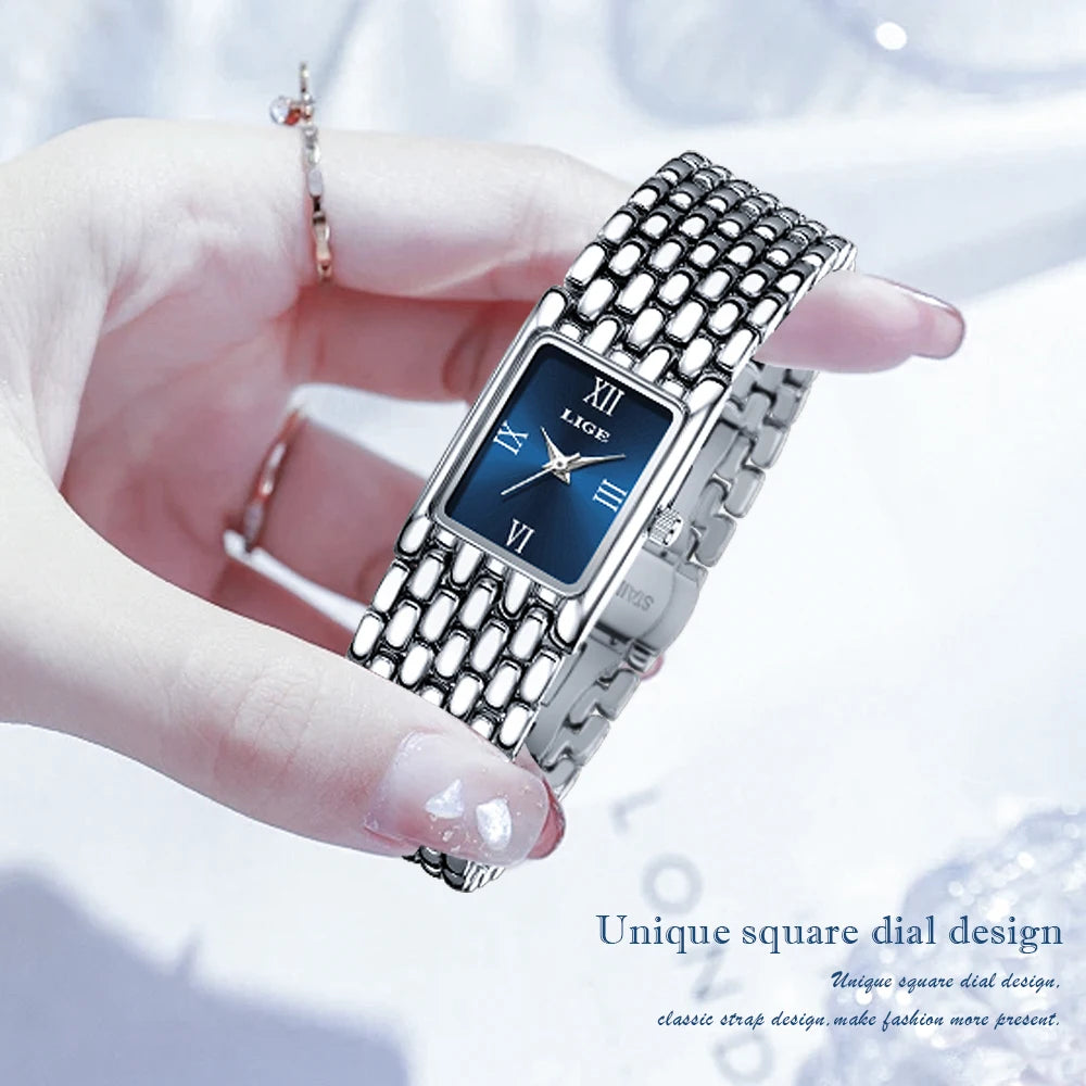 New LIGE Quartz Women Watches For Couples Stainless Steel Business Men's Clock Casual Minimalist Women Gift Watch Pareja Regalo