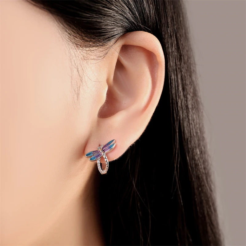 925 Sterling Silver Earrings Simple Star Moon insect Starlight Earrings For Women Wedding Engagement Charm Earrings Jewelry Gift