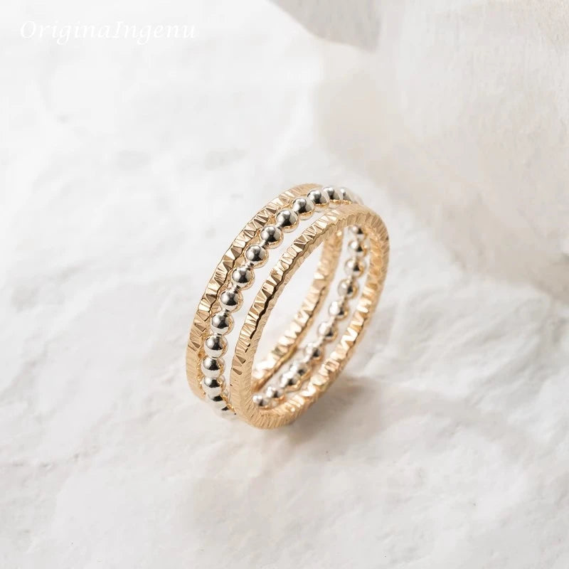 14K Gold Filled Dainty Stacking Ring Set Personalized Handmade Ring Minimalism Jewelry Tarnish Resistant Hypoallergenic Ring