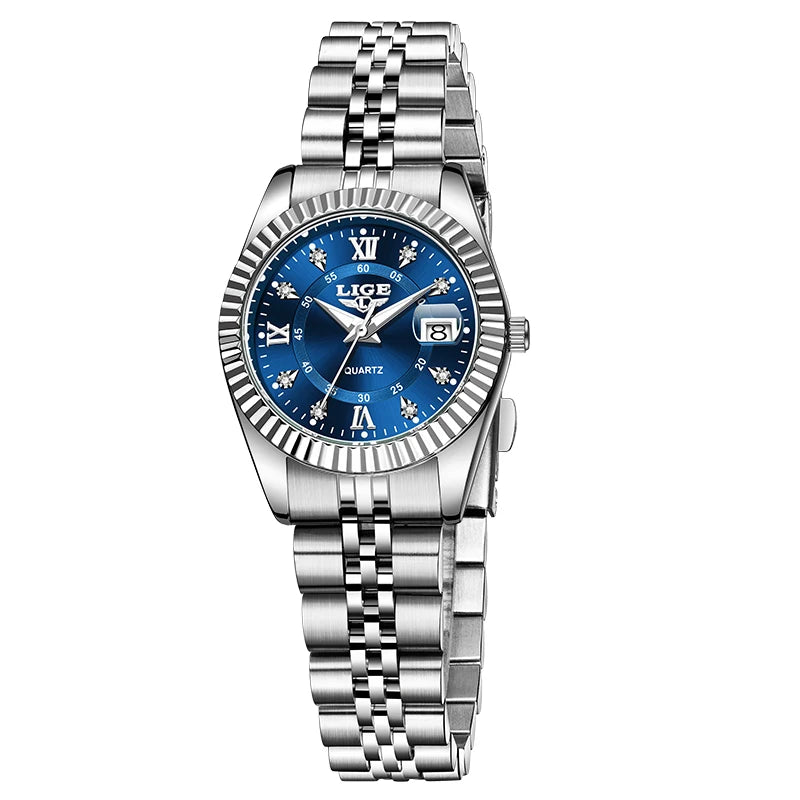 LIGE New Original Brand Luxury Women Watches Fashion Waterproof Ladies Steel Band Quartz Watch Relogio Feminino Girls Clock Gift