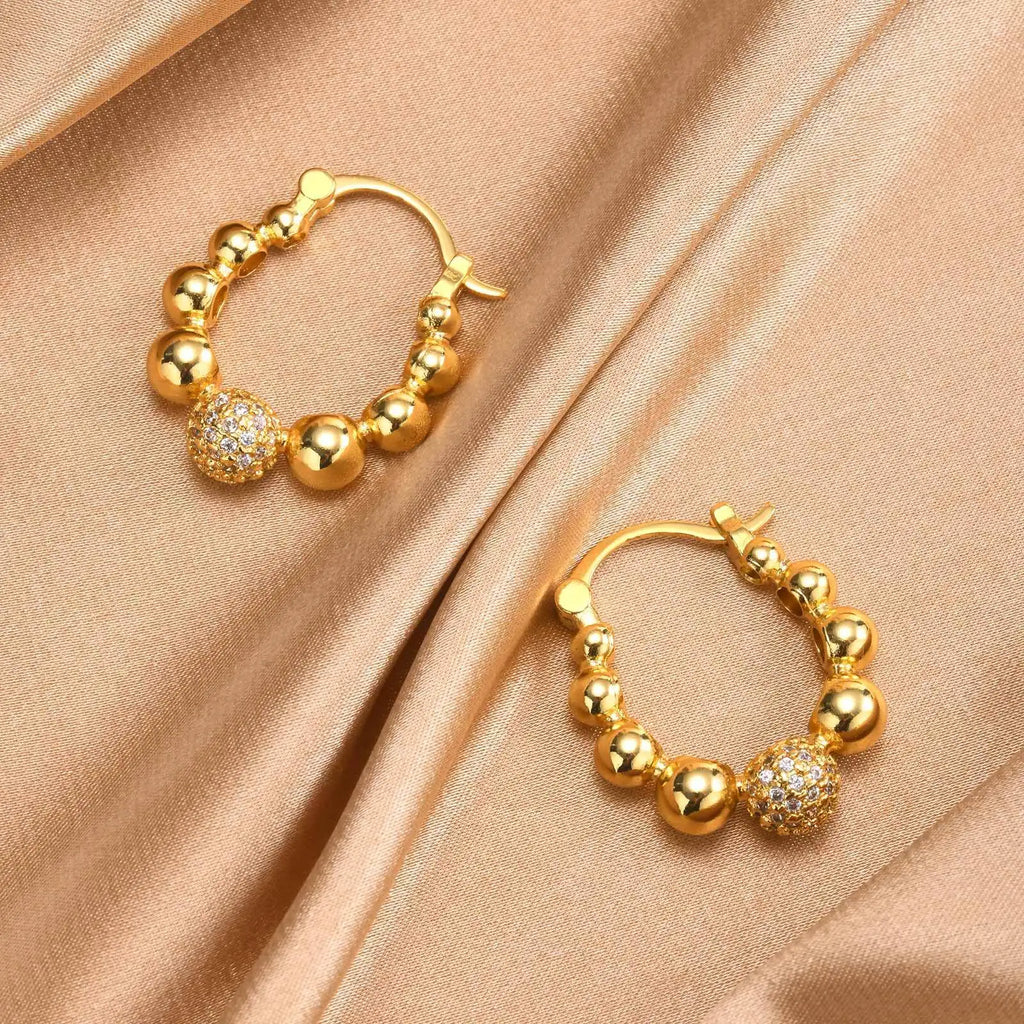Chunky Huggies Hoop Earrings for Women, Statement Pave Cubic Zirconia Ear Jewelry Hypoallergenic