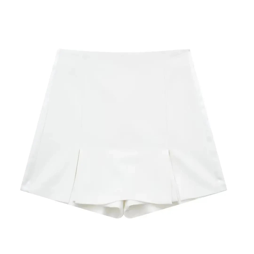 HH Summer Women's Short and Unique Tight Bra 2-piece Set Vintage Elegant Women's High Waist A-line Slim Fit Short Skirt Set