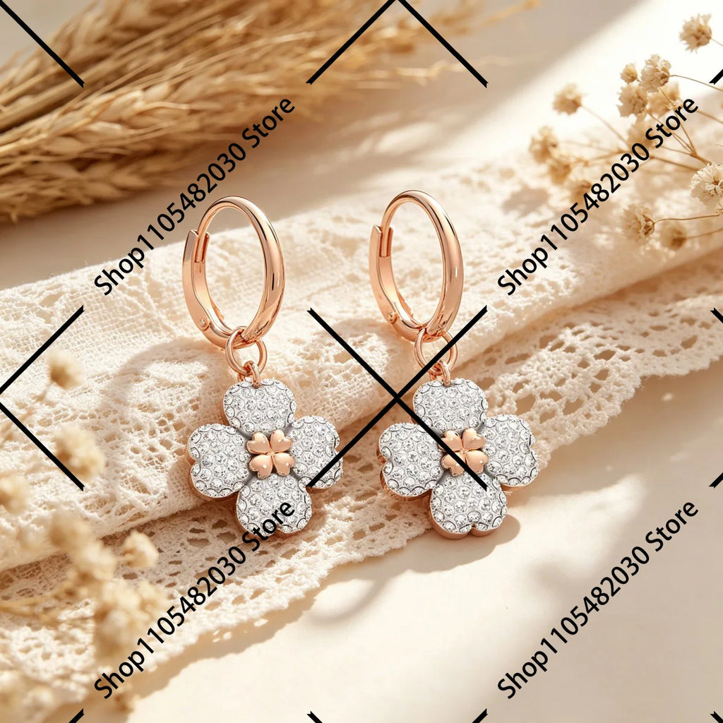 Classic Huggie Hoop Earrings Pave Design Fashion Earrings for Daily Use