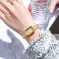 Ladies Simple Watch Fashion Rectangle Gold Quartz Watches Luxury Stainless Steel Waterproof Women's Dress Clock Gift Wristwatch
