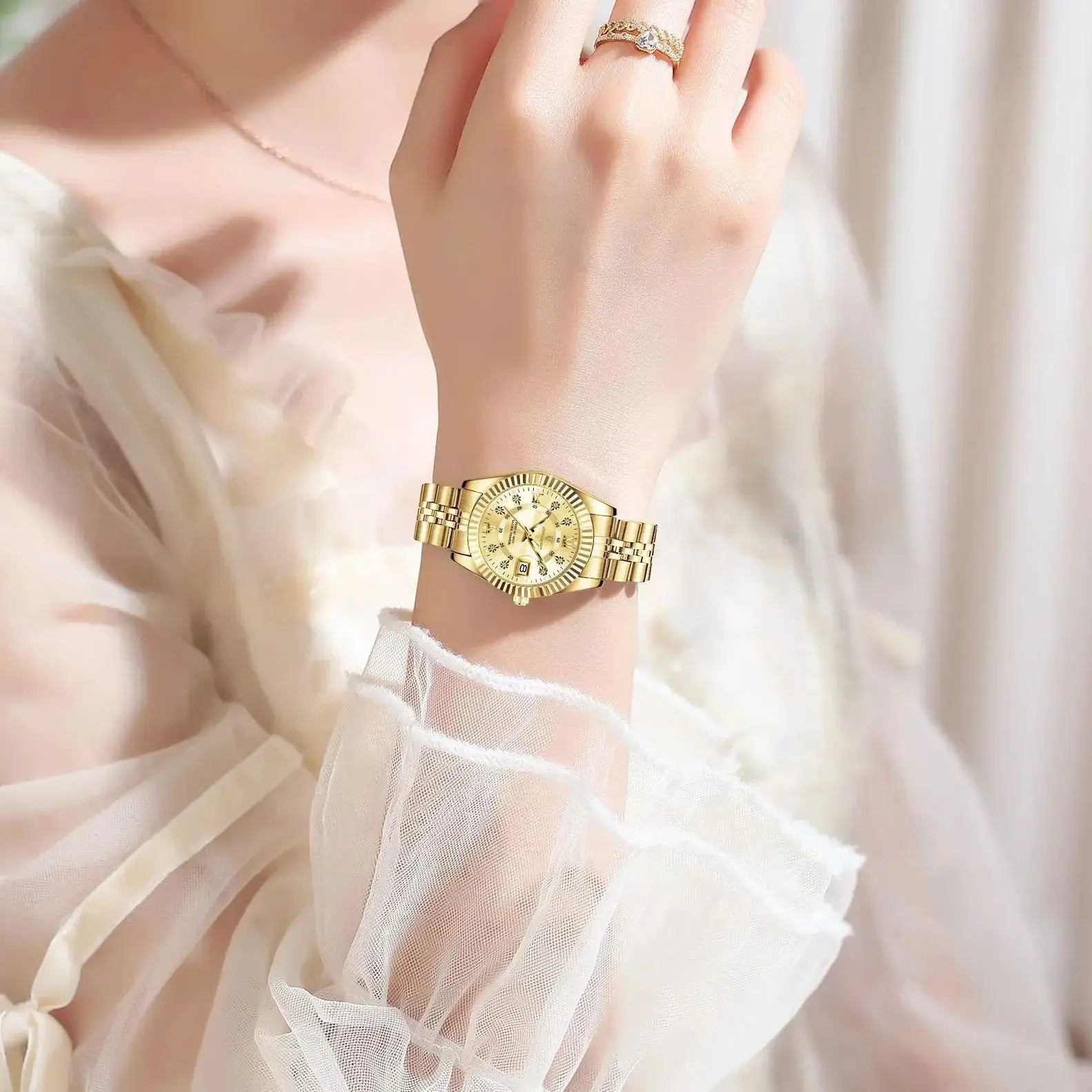 POEDAGAR Fashion Women's Wristwatch Waterproof Luminous Date Elegant Ladies Watches Stainless Steel Quartz Watch For Women Reloj