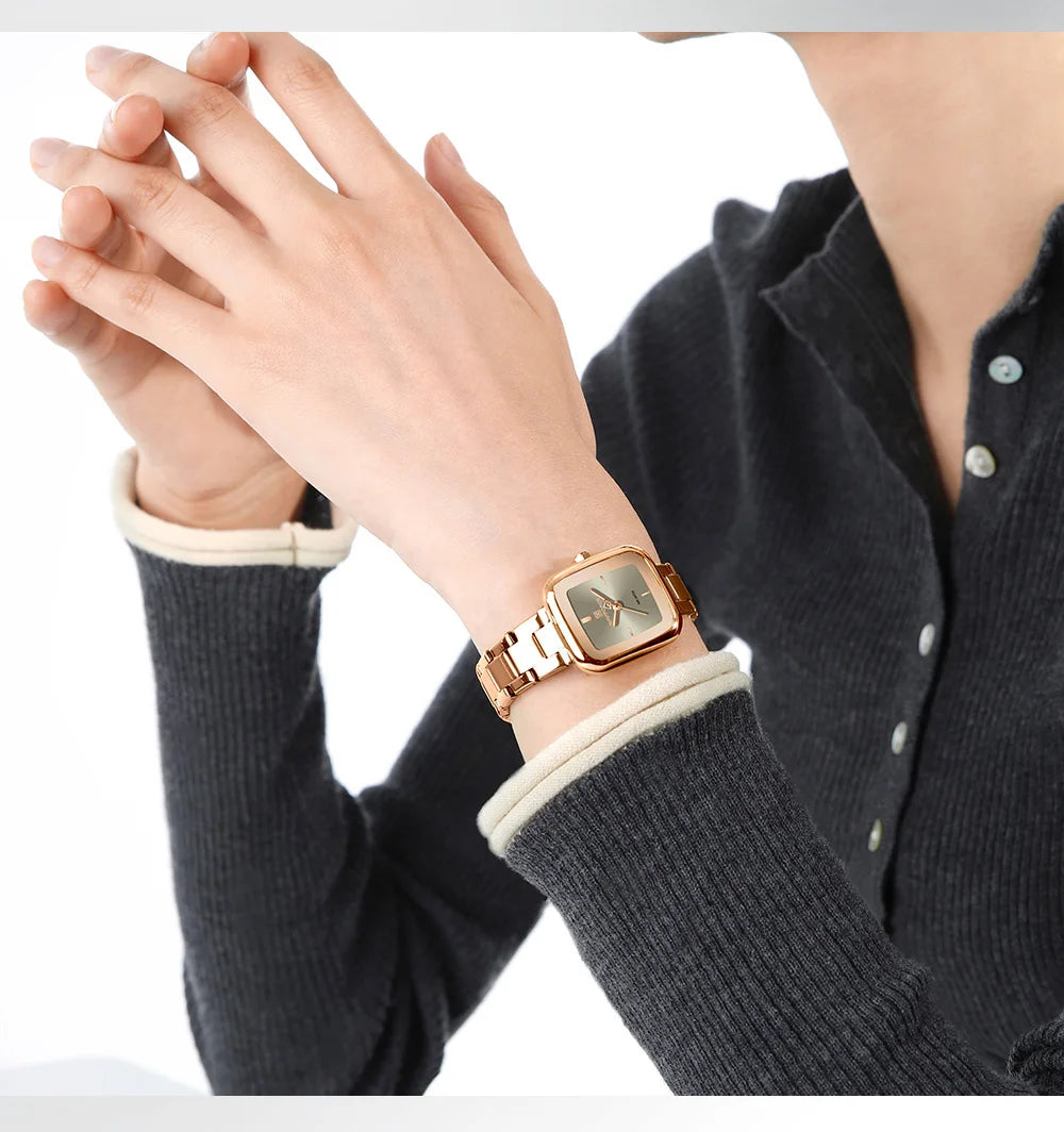 New NAVIFORCE Women's Vintage Fashion Watch 30m Waterproof Resistant Stainless Steel Band Casual Ladies Timepiece Wristwatch