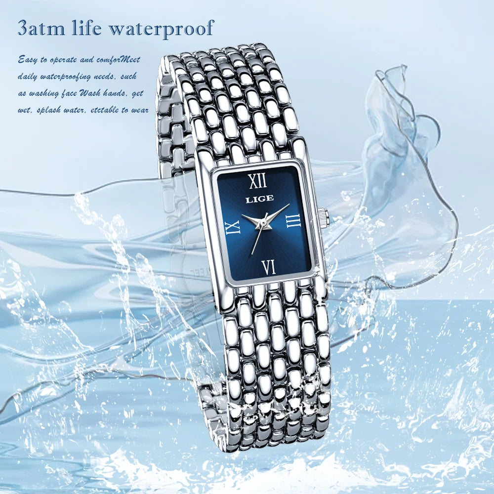 New LIGE Quartz Women Watches For Couples Stainless Steel Business Men's Clock Casual Minimalist Women Gift Watch Pareja Regalo