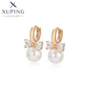 Xuping Jewelry Fashion Romantic Love Style Gold Color Huggies Earrings for Women Girlfriend Party Gift X001002627