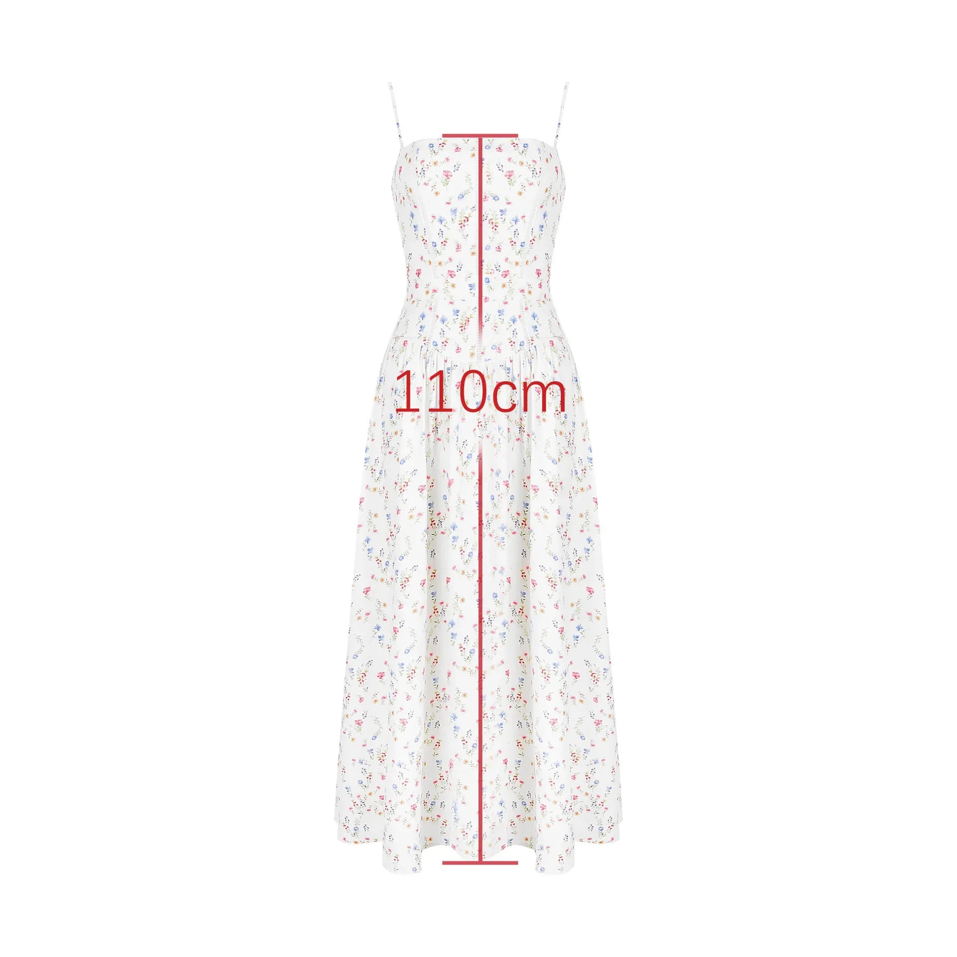 Oligai Floral Print Midi Sundress Elegant Spaghetti Strap Flowy Dress Aussie Summer Women Boho Chic Beach Dress