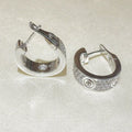Couple's New Full Zircon Huggie Style Hoop Earrings Silver 925 Leopard Luxury Designer Jewelry For Women or Men