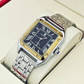 Luxury Santos Tank Watch for Men, Calendar Display, Stainless Steel Strap, High-End Luxury Small Square Men's Watch, Fashionable Business Casual Versatile Trendy Men's Wristwatch, the Best Gift for Him