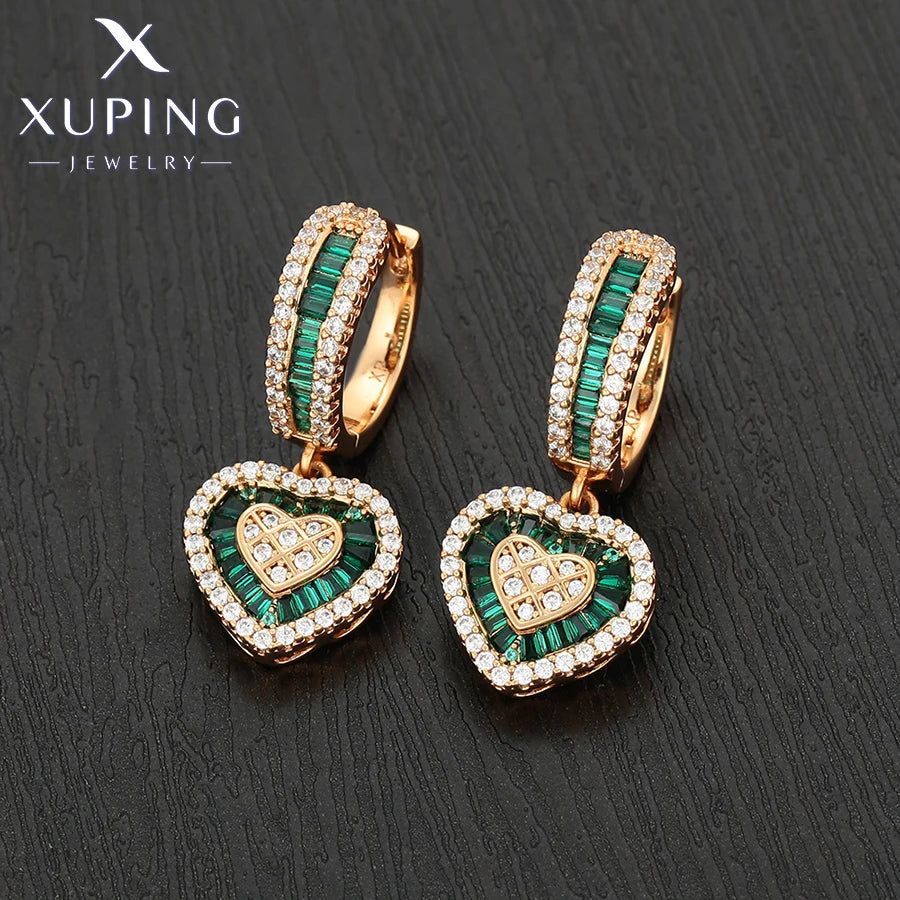 Xuping Jewelry Fashion Romantic Love Style Gold Color Huggies Earrings for Women Girlfriend Party Gift X001002627