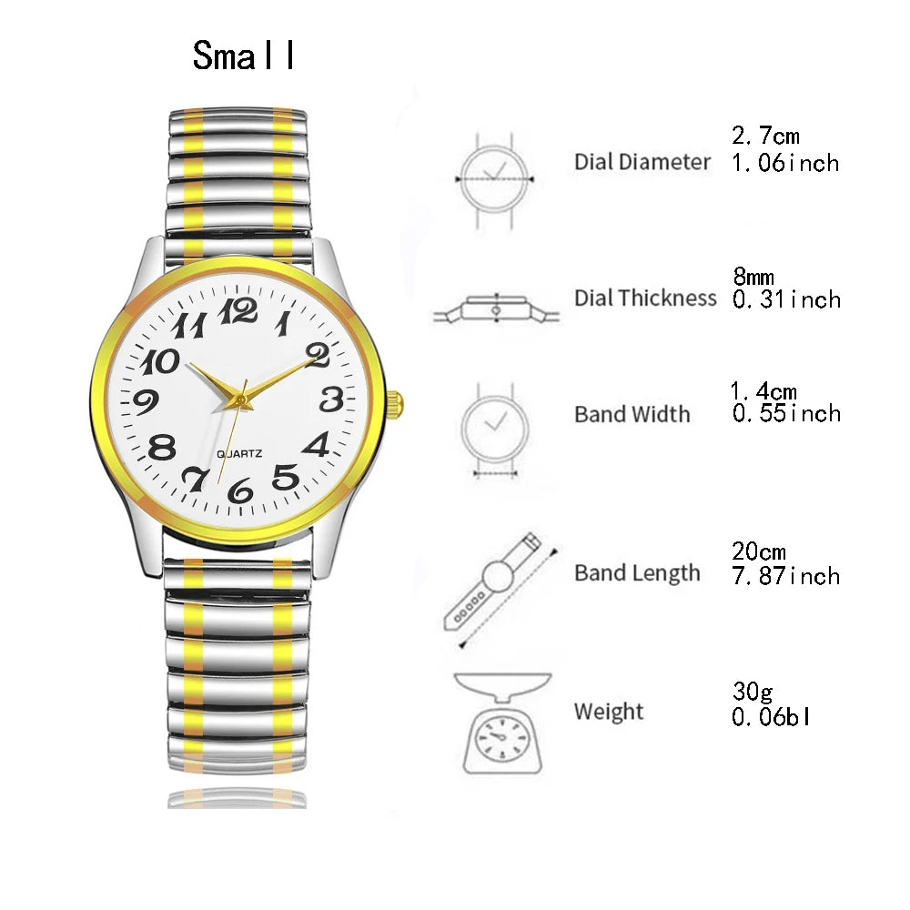 New Fashion Personality Style Women Watch Casual Quartz Watch Elastic Elastic Band Classic Digital Scale Wristwatches Men Watch