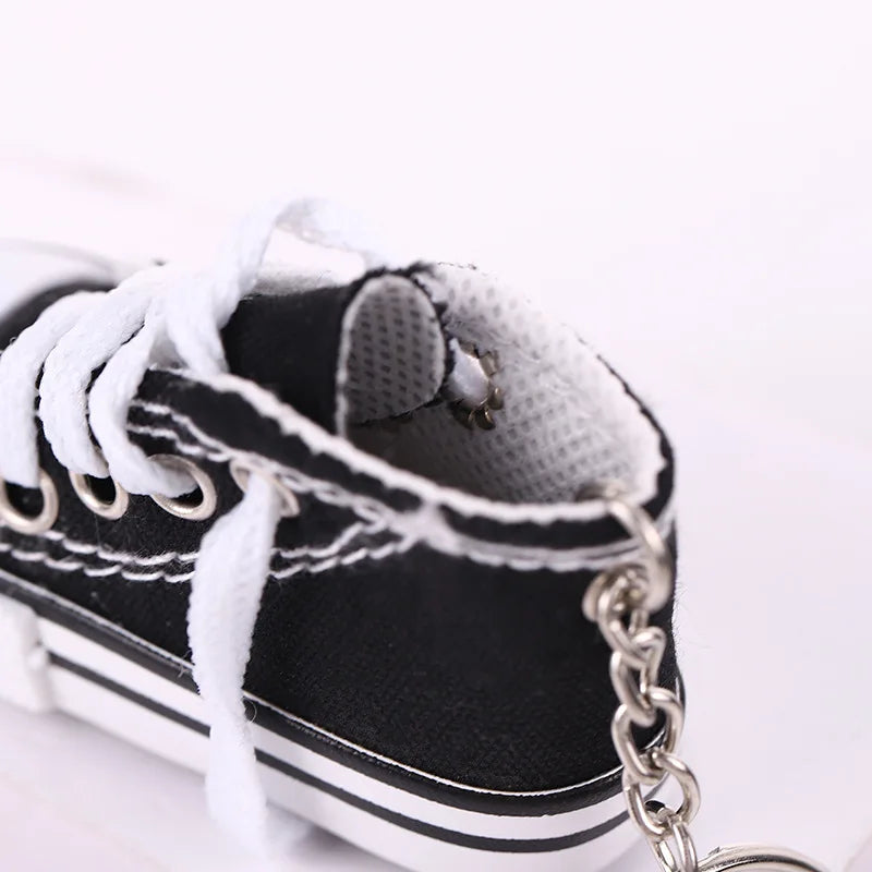 Mini High-top Canvas Shoes Keychains Women Creative Bag Hanging Sneaker Key Ring Car Key Holder Students Fun Gifts Accessories