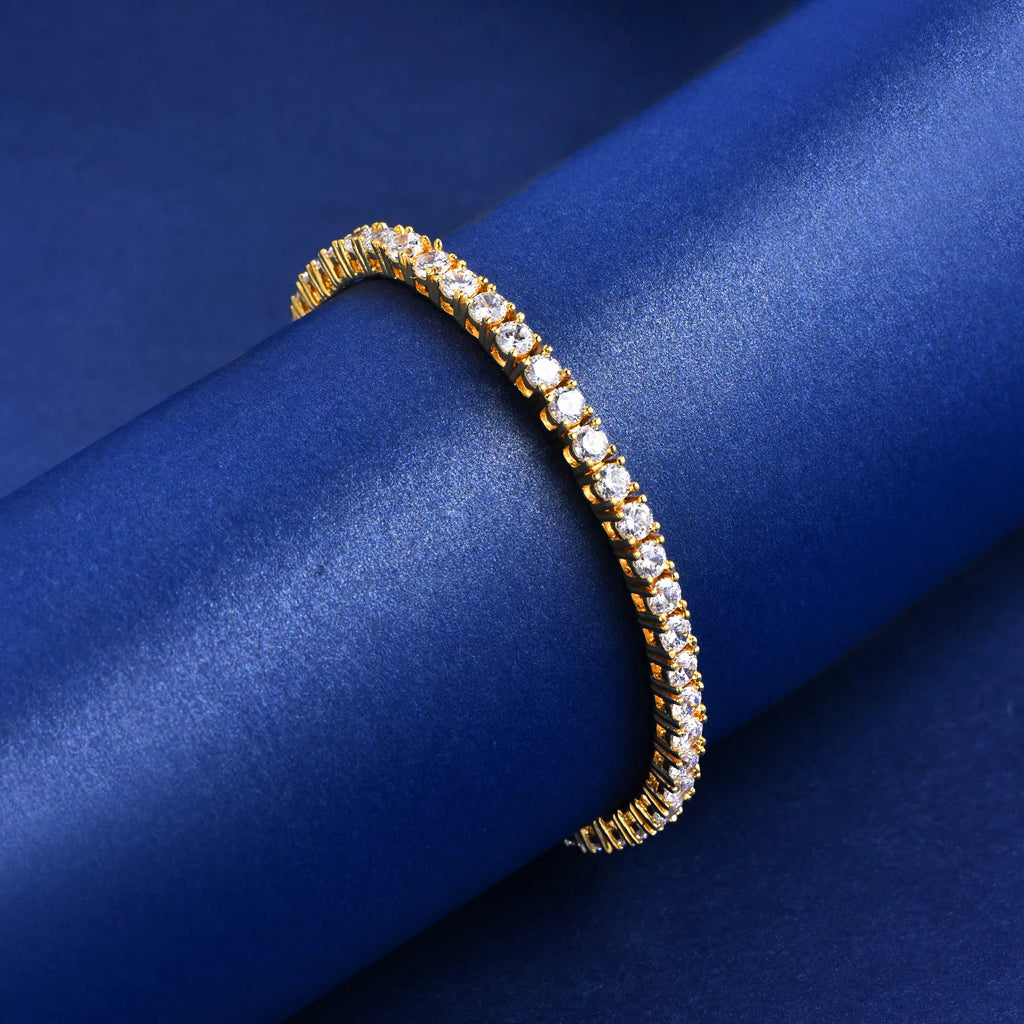 Factory Price Unisex Hip Hop Moissanite Tennis Chain for Women S925 Sterling Silver Gold Man Bracelet Hiphop Jewelry