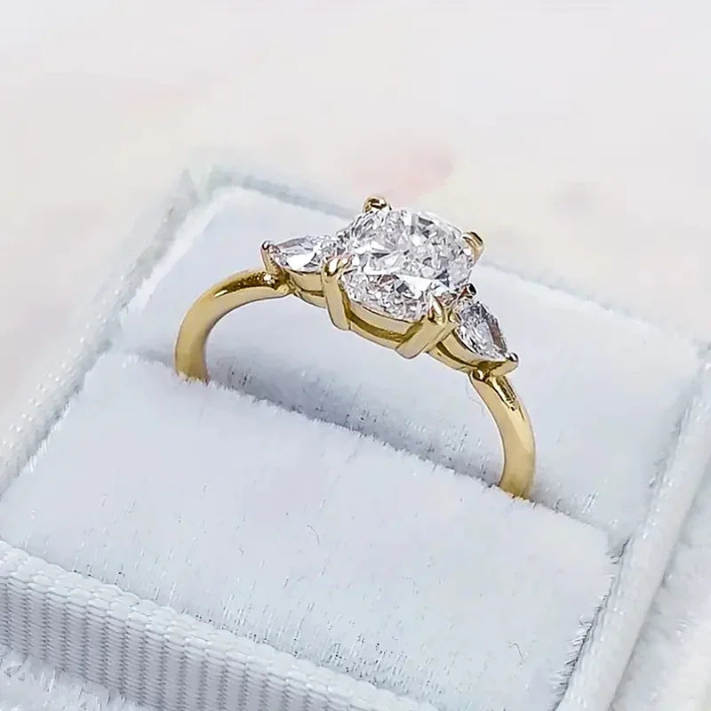 CAOSHI Stylish Luxury Bright Zirconia Rings for Women Fashion 3 Colors Available Finger Jewelry Lady Engagement Accessories Gift