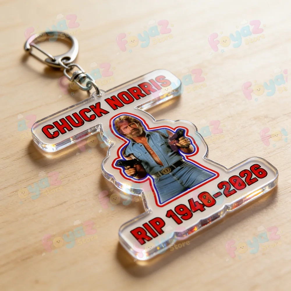 Funny Chuck Norris Actor Keychains for Accessories Bag Charm Meme Keyrings Jewelry Friends Birthday Gifts