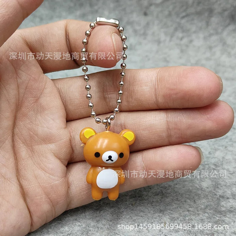 Rilakkuma Korilakkuma Key Chain Couple Relax Bear Cute Keychains New Bags Car Keys Ring Pendant Decor Kids Toys Best Friend Gift