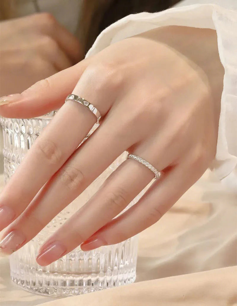 2 pcs 925 Silve Gorgeous Shiny Zircon Stone Ring For Women Engagement Wedding Luxury High Quality couple rings Sterling Silver