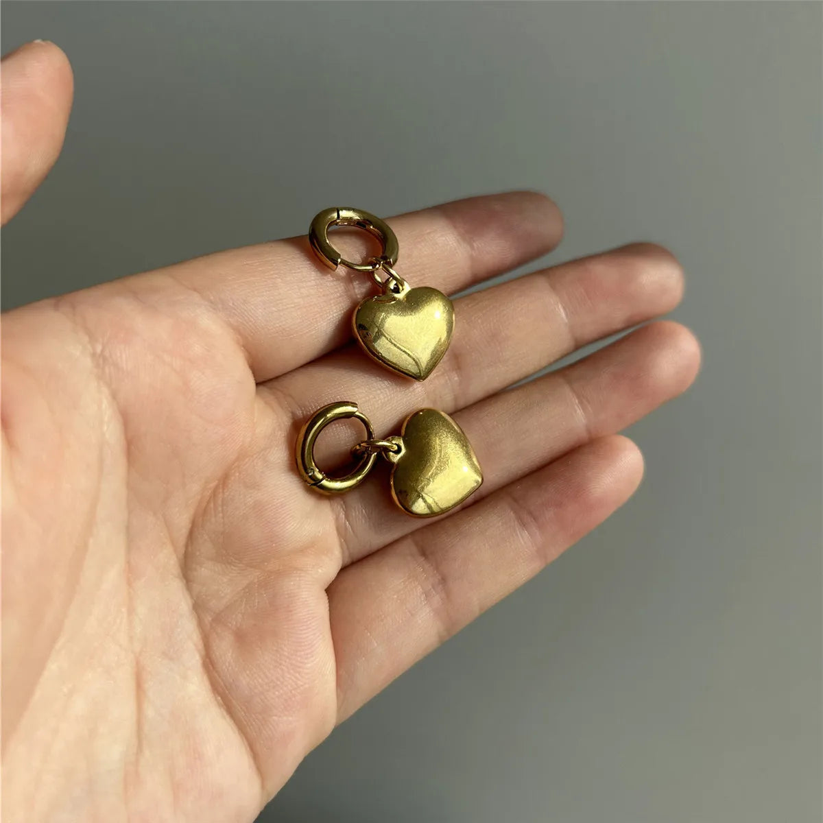 New Style Stainless Steel Heart Drop Huggie Earrings For Women Girlfriend Earrings Jewelry Valentine's Day Gifts