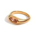 Women's Titanium Steel Marquise Cut Ring  4 Colors Korean Inspired Light Luxury Jewelry Hypoallergenic Stackable Dainty Ring