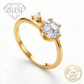 925 Sterling Silver 18K Gold Plated Exquisite Double Diamond Frosted Plain Ring Women's Ring Fashion Wedding Party Jewelry