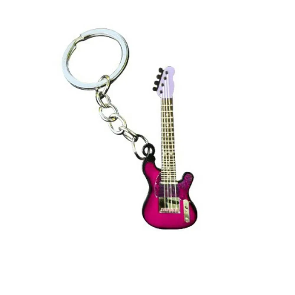 Key Chain Hip Hop Guitar Key Chain Cool Metal Guitar Keyring Creative Colorful Musical Instrument Keychain Man Women