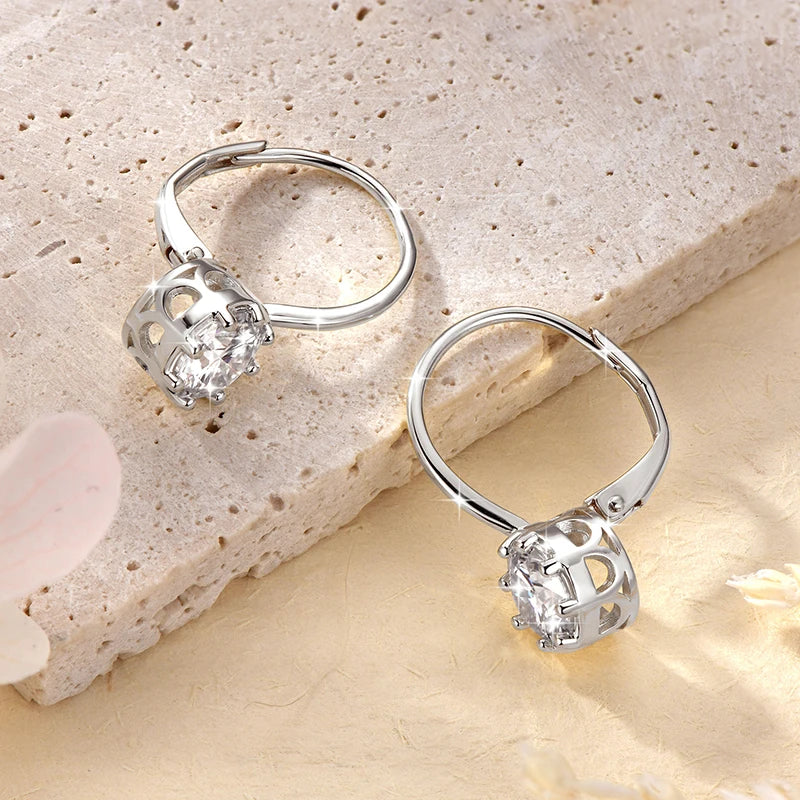 RAPRGOLD 1.0CT Round Moissanite Classic Clip Hoop Earrings for Women 14K Gold Filled Delicate Huggie Jewelry Anniversary Gifts
