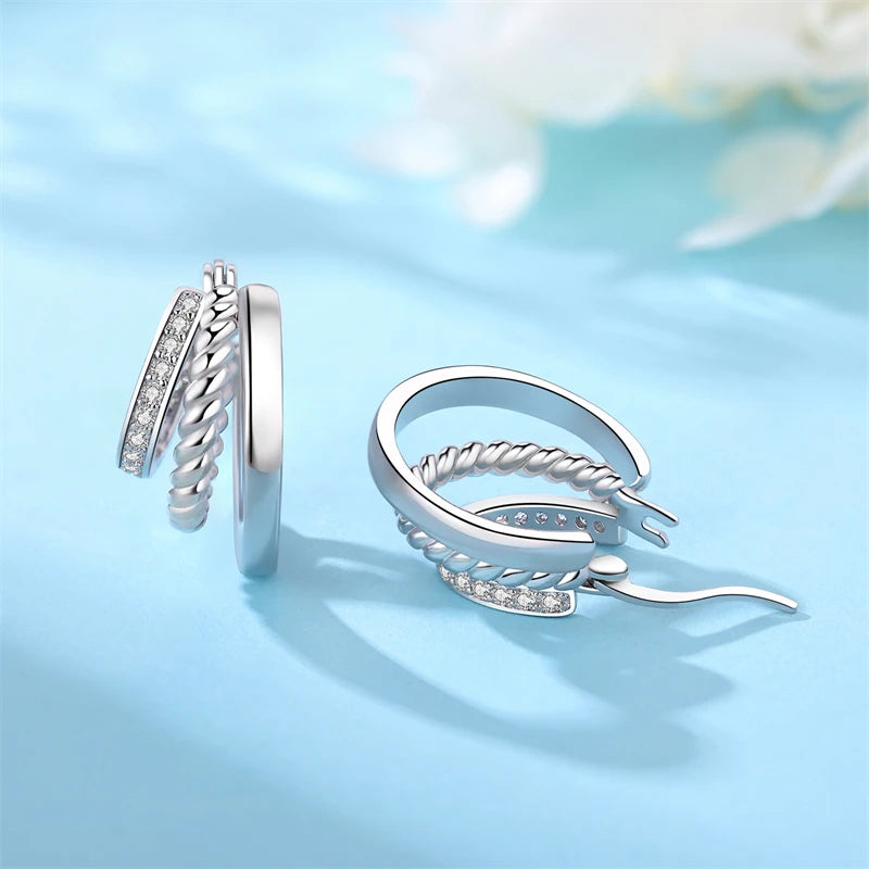 925 Sterling Silver Earrings Simple Star Moon insect Starlight Earrings For Women Wedding Engagement Charm Earrings Jewelry Gift
