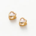 2/4/6pcs 18K Gold Plated Rhinestone Heart Pentagram Beads Brass Metal Cubic Zirconia Spacer Beads DIY Jewelry Making Accessories