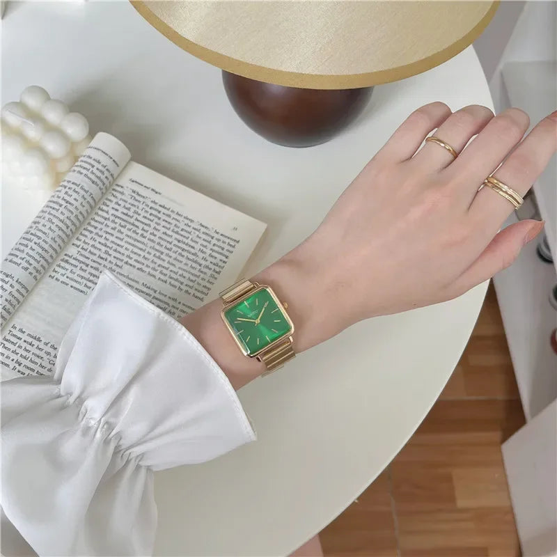 Adjustable Stainless Steel Strap Quartz Watch for Women Luxury Gift Square Wristwatch Dropshipping Watches Relojes Para Mujer